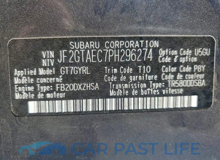 JF2GTAEC7PH296274# 13