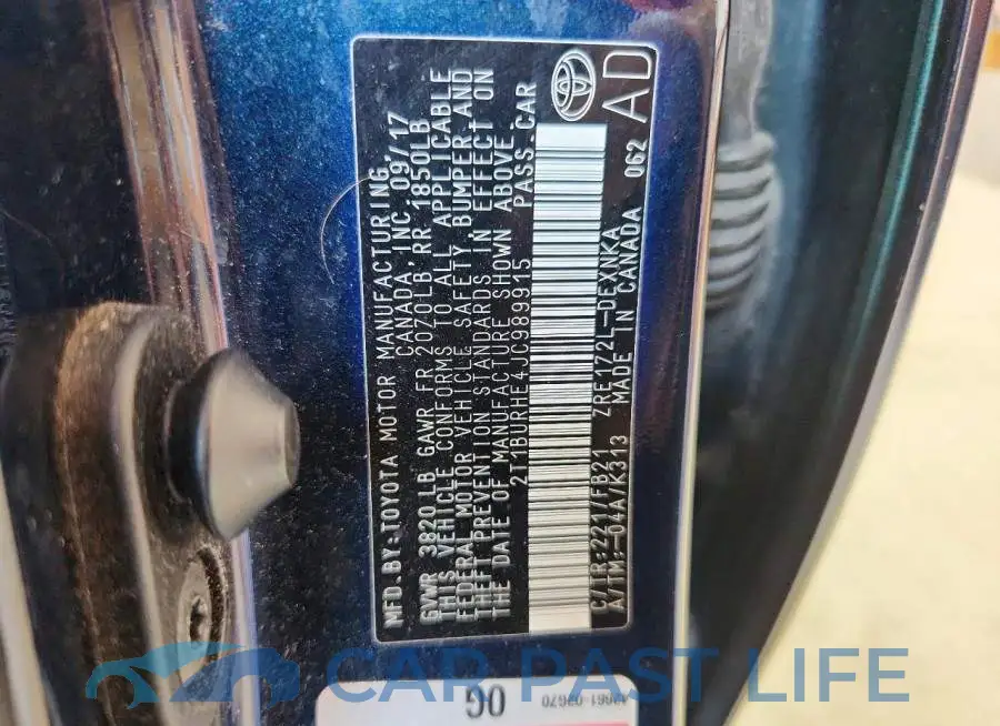 2T1BURHE4JC989915# 12