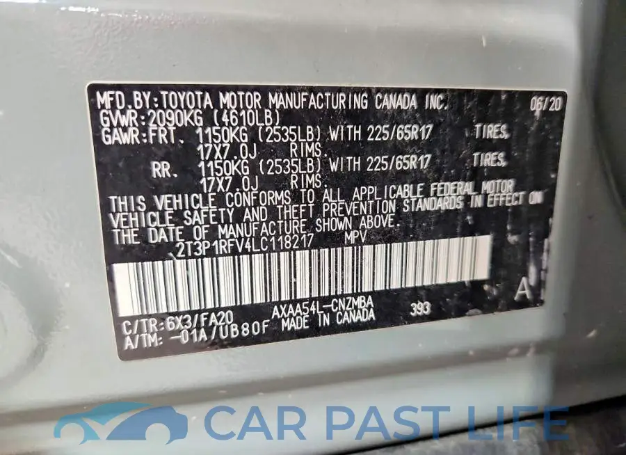 2T3P1RFV4LC118217# 13