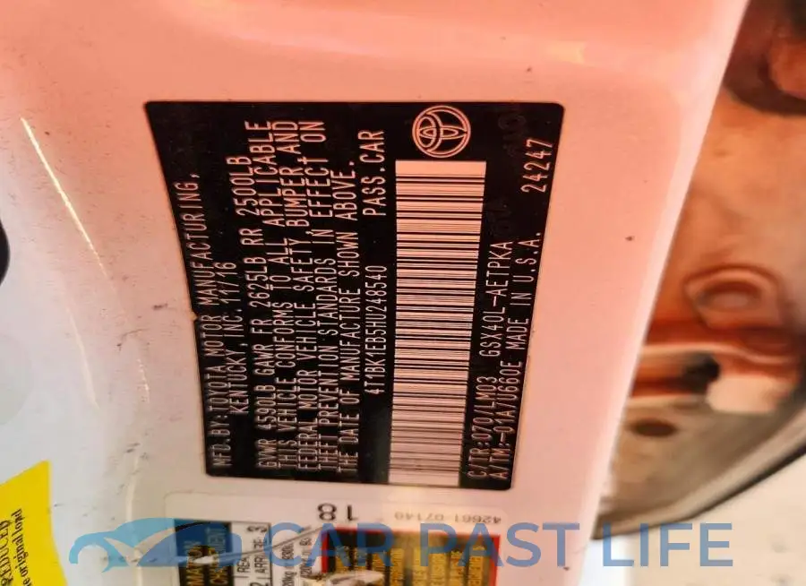 4T1BK1EB5HU248540# 12