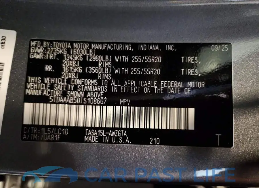 5TDAAAB50TS108667# 13
