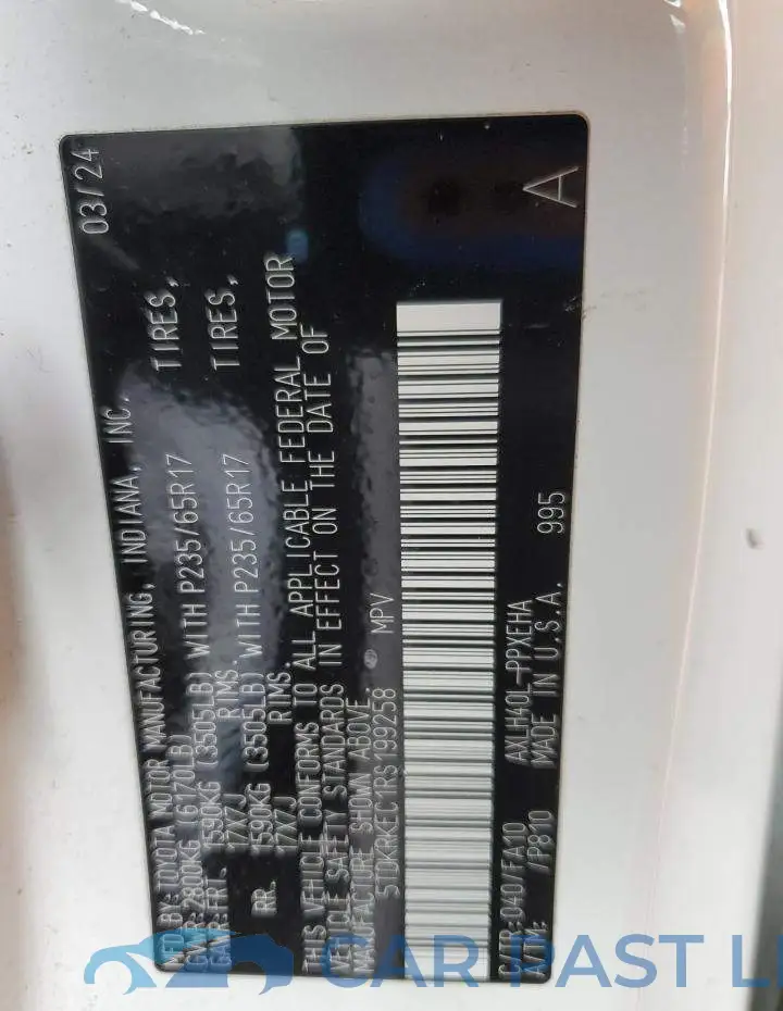 5TDKRKEC1RS199258# 13