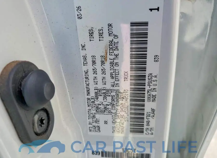 5TFLA5DB2TX405193# 12