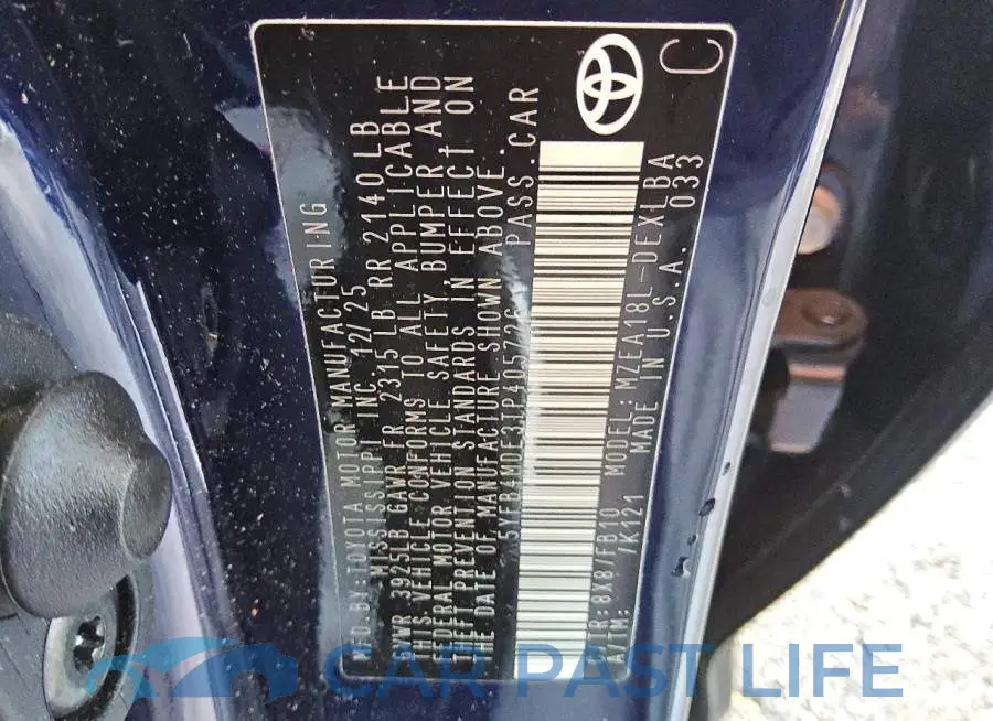 5YFB4MDE3TP405726# 12