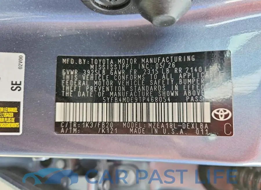 5YFB4MDE9TP468054# 13