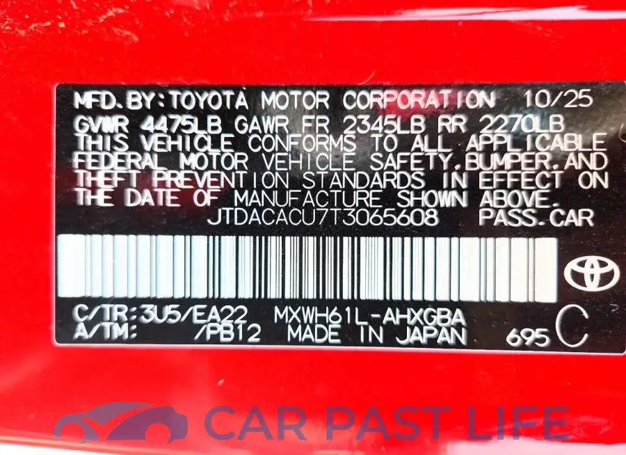 JTDACACU7T3065608# 12