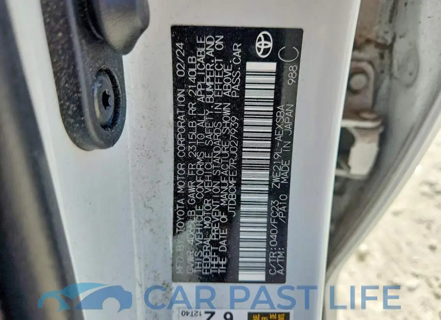 JTDBCMFE7RJ027939# 12