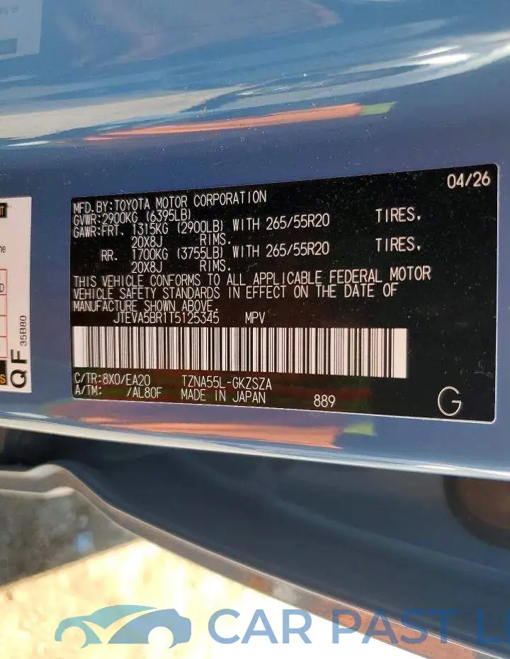 JTEVA5BR1T5125345# 13