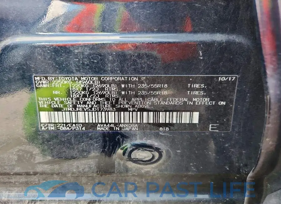 JTMDJREV5JD173983# 14