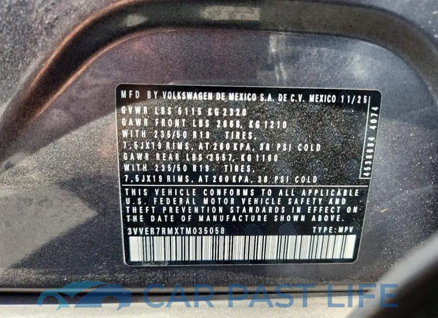 3VVER7RMXTM035058# 14