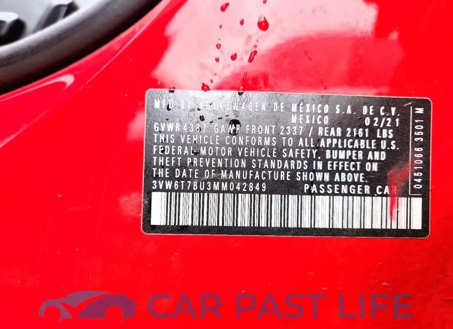 3VW6T7BU3MM042849# 12
