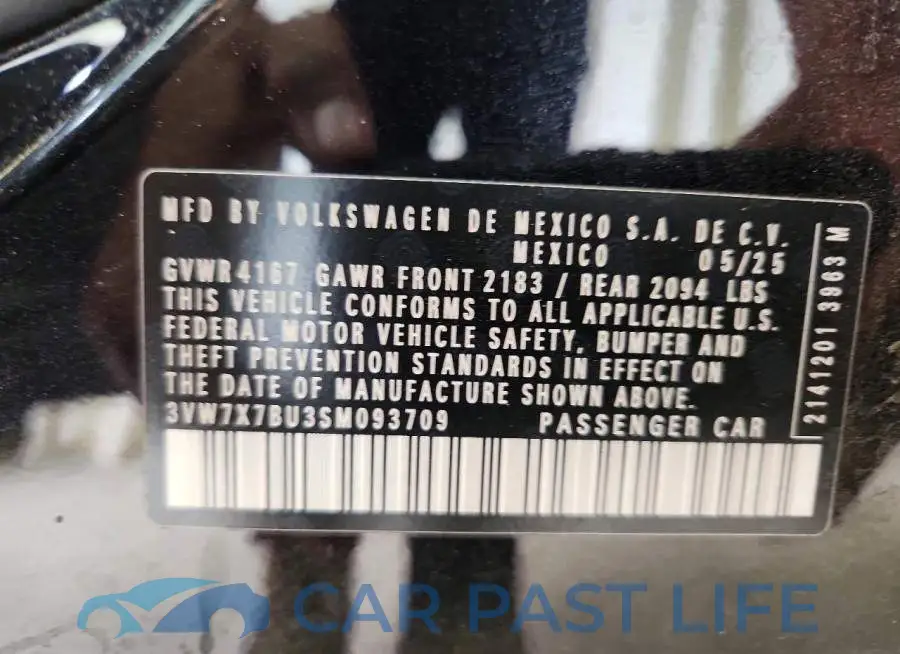 3VW7X7BU3SM093709# 12