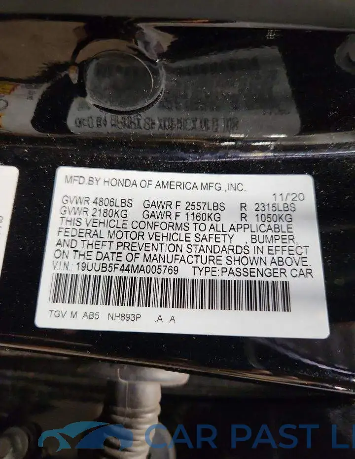 19UUB5F44MA005769# 12