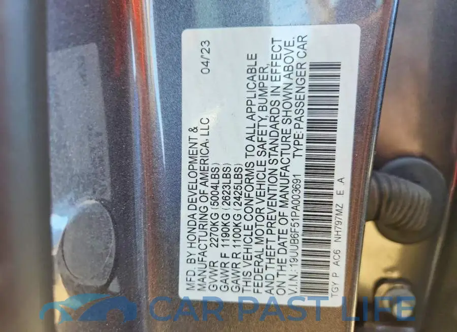 19UUB6F51PA003691# 12