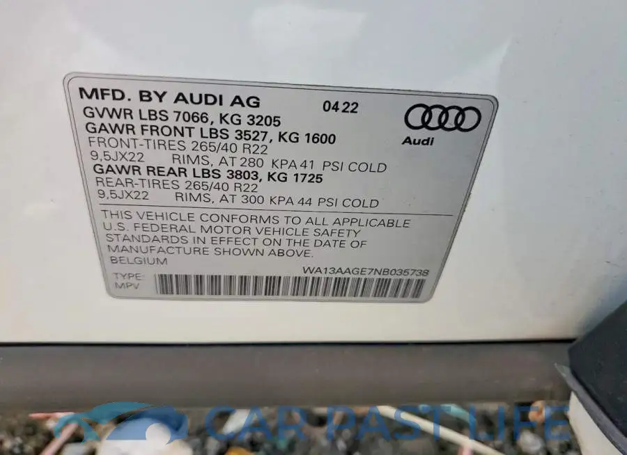 WA13AAGE7NB035738# 13