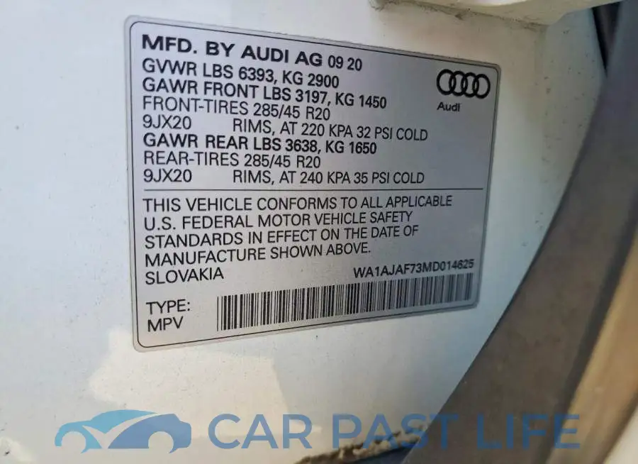 WA1AJAF73MD014625# 14