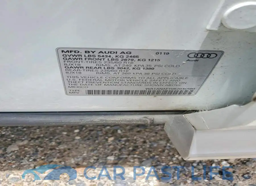 WA1ANAFY0K2045580# 12