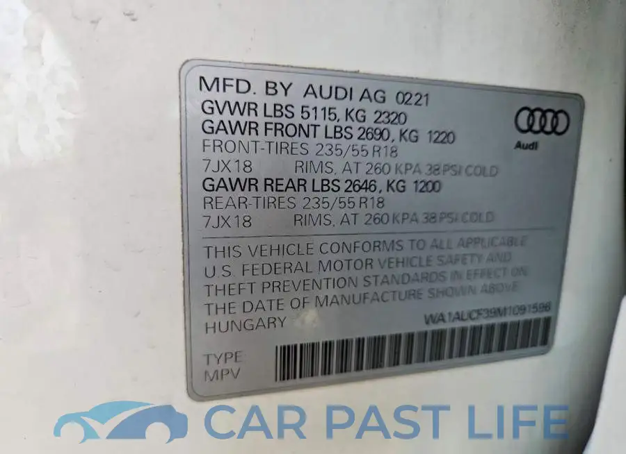 WA1AUCF39M1091596# 13
