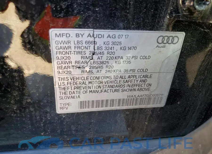 WA1LAAF70JD005711# 13