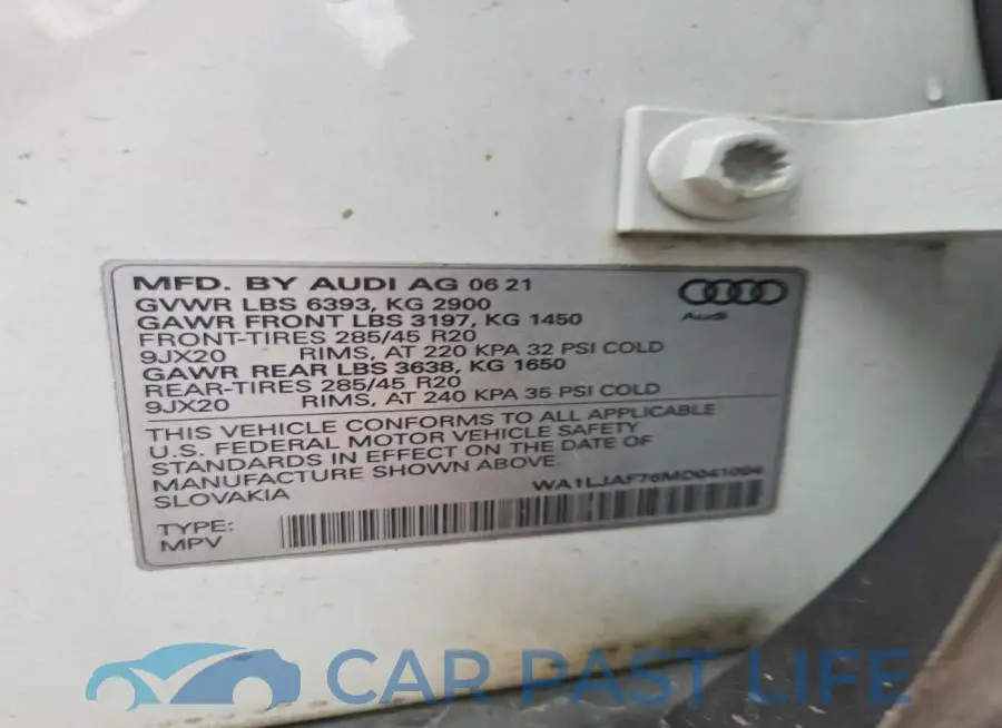 WA1LJAF76MD041004# 13