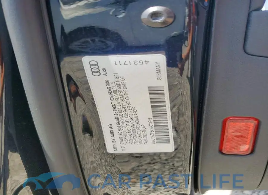 WAUDACF54NA013349# 12