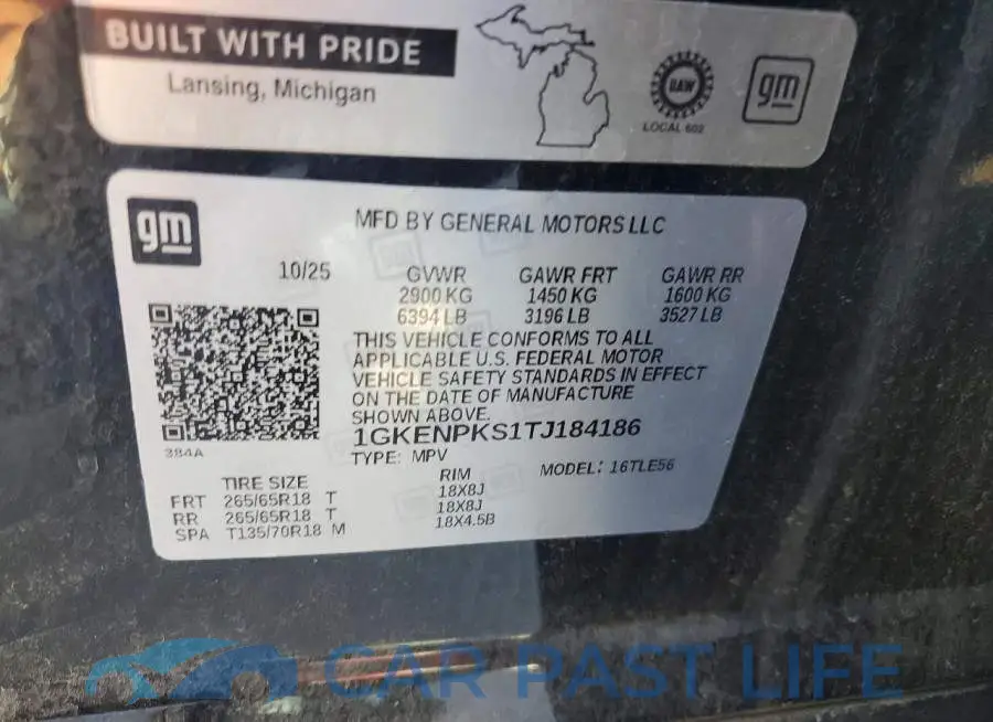 1GKENPKS1TJ184186# 14
