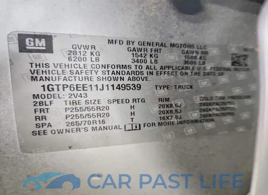 1GTP6EE11J1149539# 13