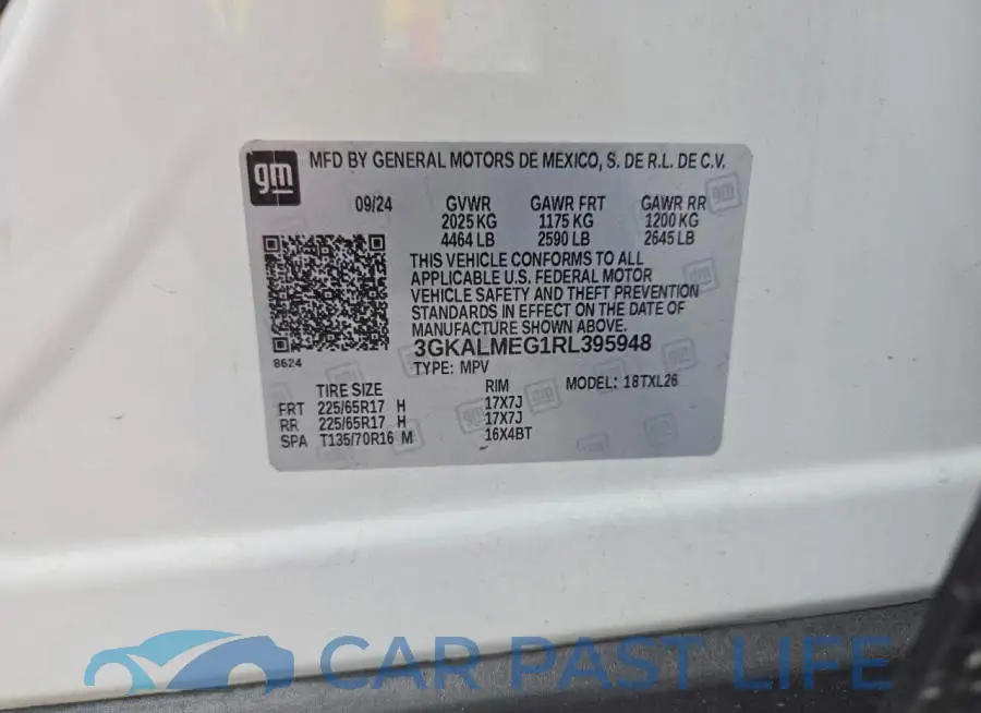 3GKALMEG1RL395948# 14