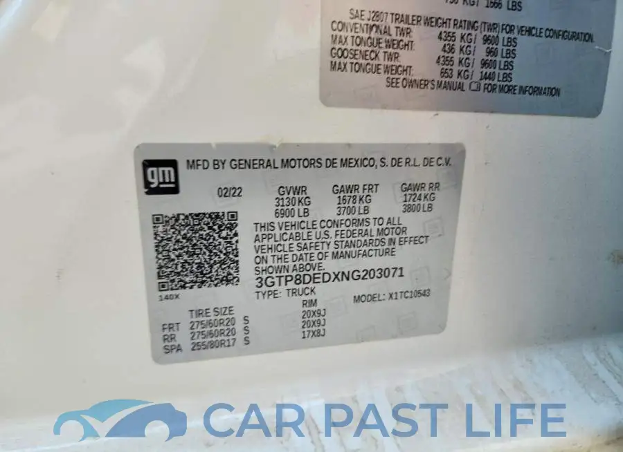 3GTP8DEDXNG203071# 12