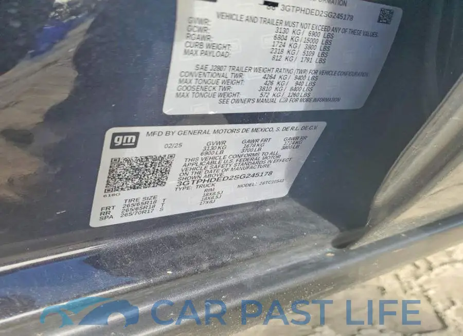 3GTPHDED2SG245178# 12