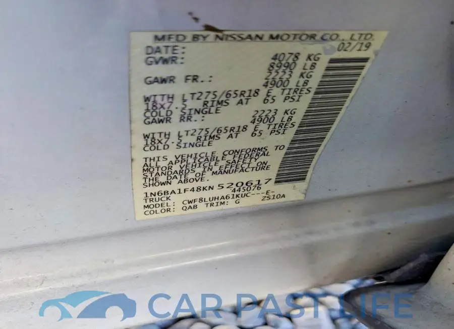 1N6BA1F48KN520617# 12