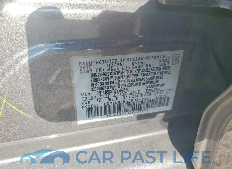 3N1AB8CV3SY309574# 12