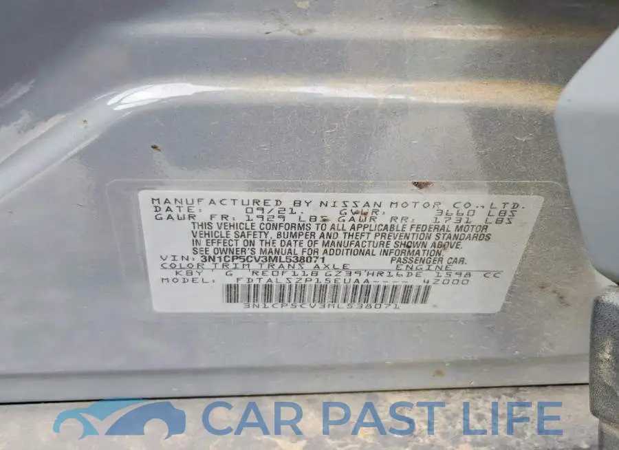 3N1CP5CV3ML538071# 12