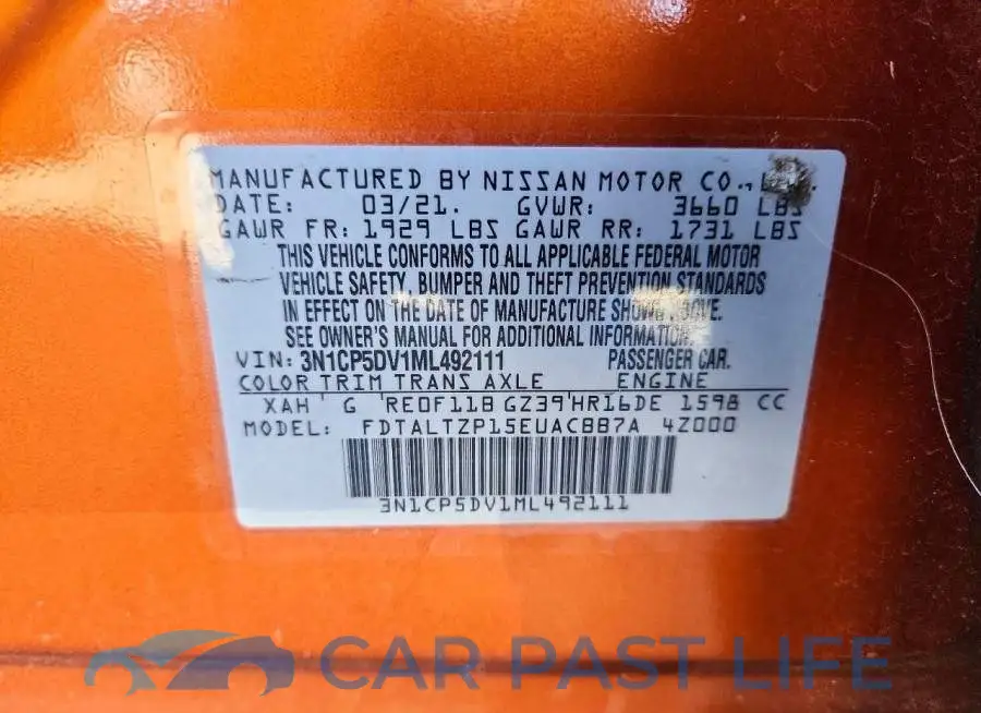3N1CP5DV1ML492111# 13