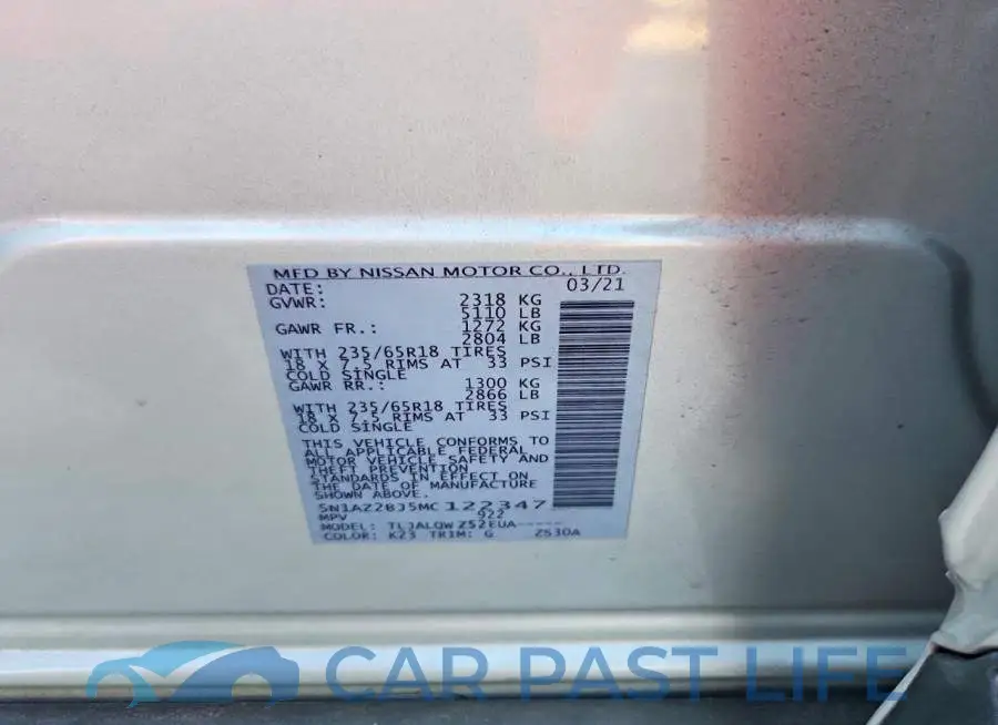 5N1AZ2BJ5MC122347# 12