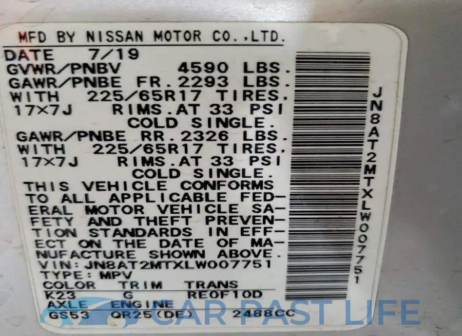 JN8AT2MTXLW007751# 12