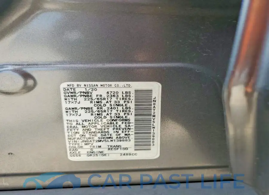 JN8AT2MV5LW139883# 13