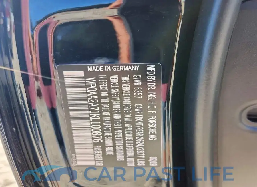 WP0AA2A71KL100876# 12