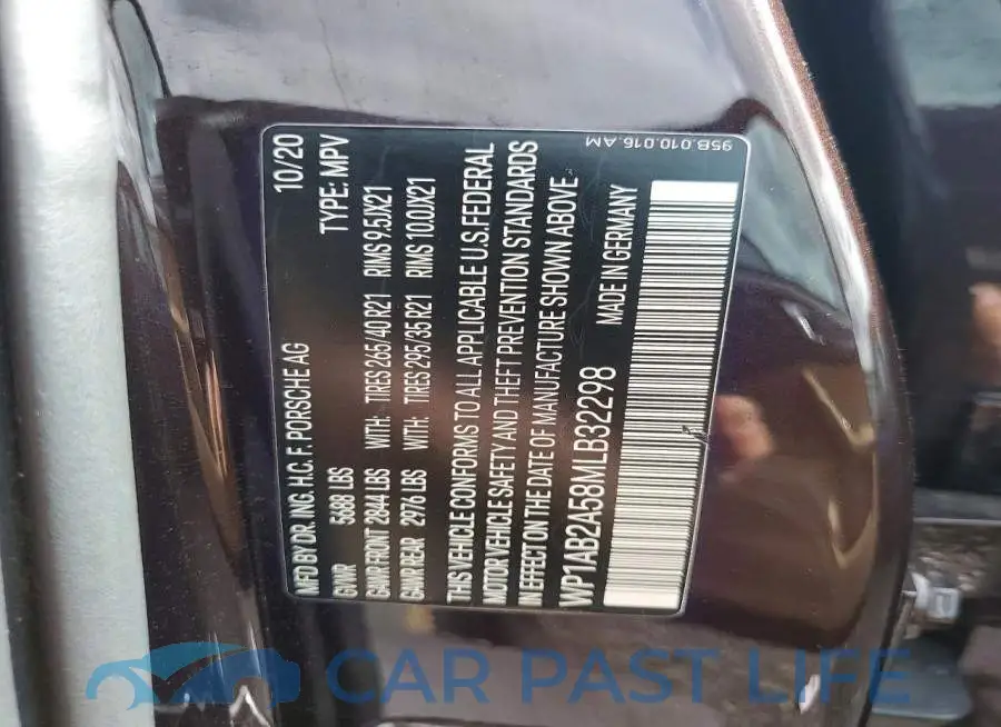 WP1AB2A58MLB32298# 13