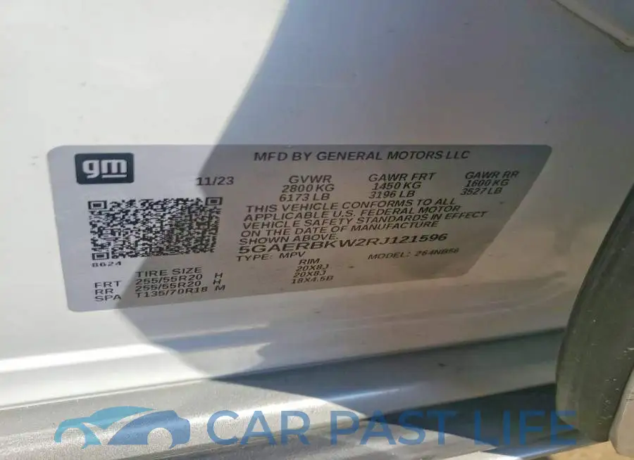 5GAERBKW2RJ121596# 13