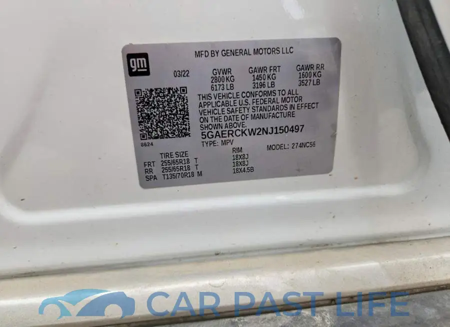 5GAERCKW2NJ150497# 13