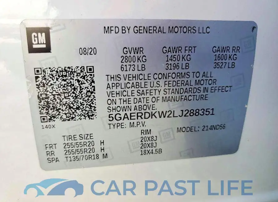 5GAERDKW2LJ288351# 13