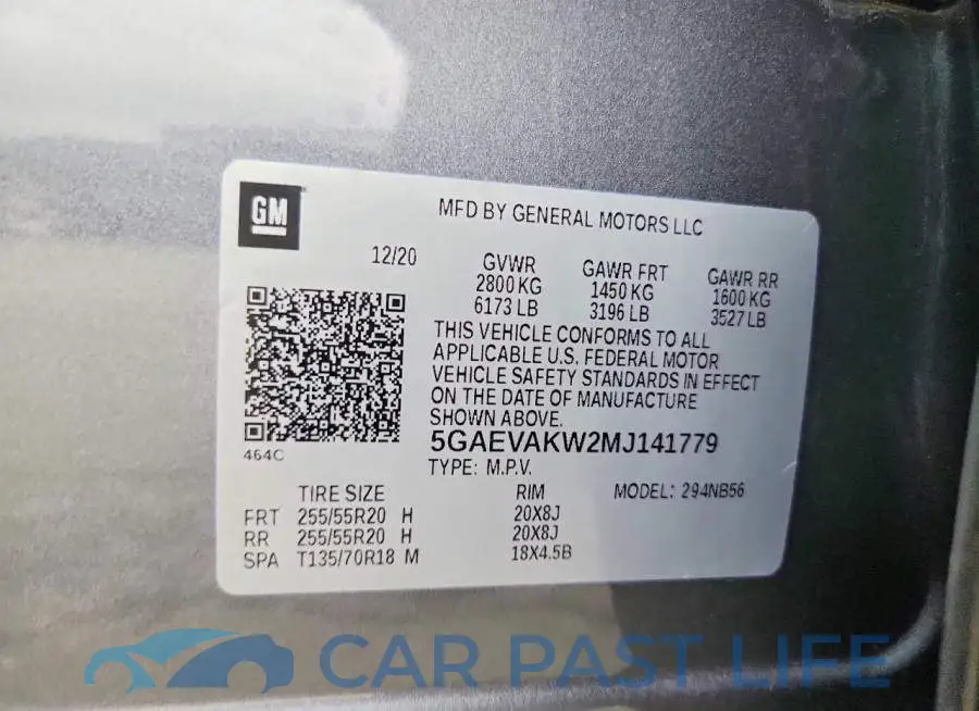 5GAEVAKW2MJ141779# 13