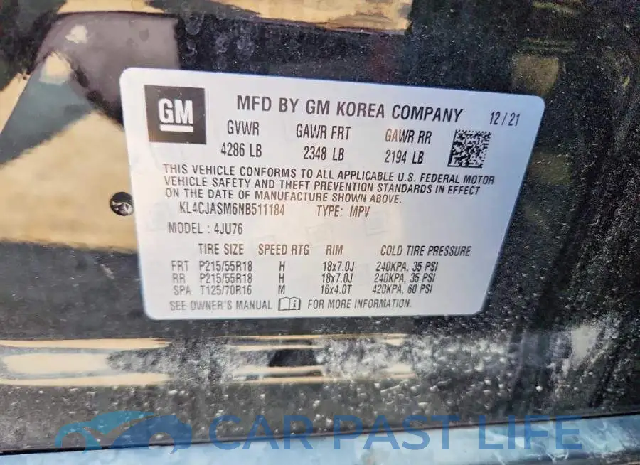 KL4CJASM6NB511184# 14