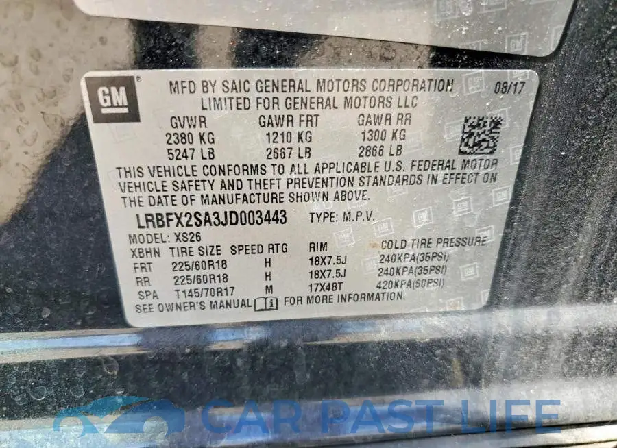 LRBFX2SA3JD003443# 13