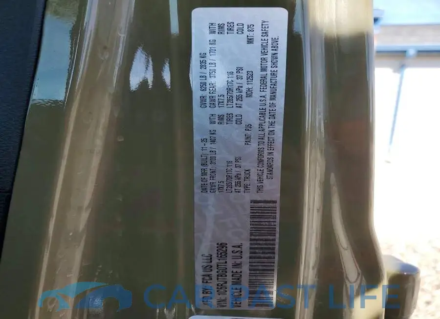 1C6RJTBG0TL165296# 13