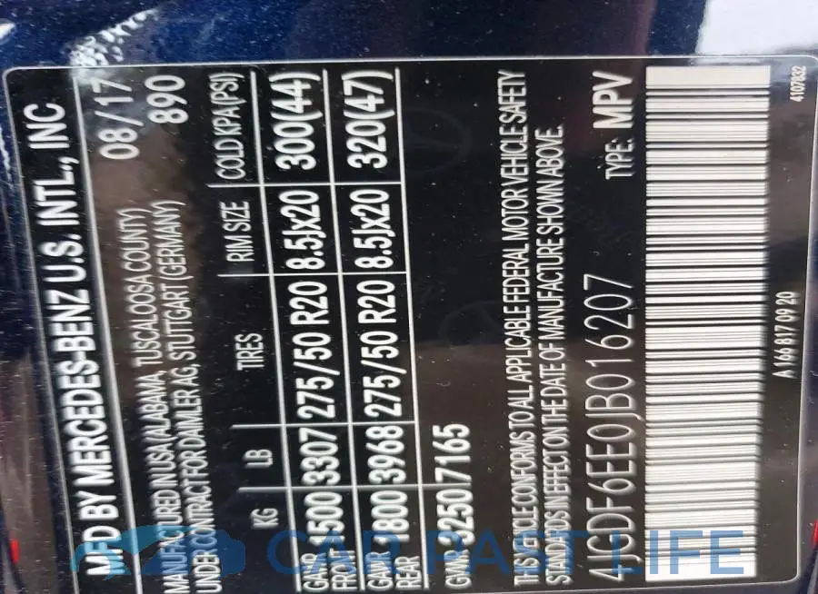 4JGDF6EE0JB016207# 13