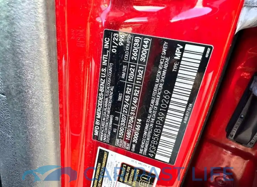 4JGFB5KB1PA910269# 10