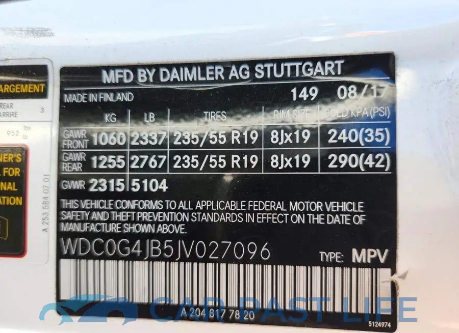 WDC0G4JB5JV027096# 13