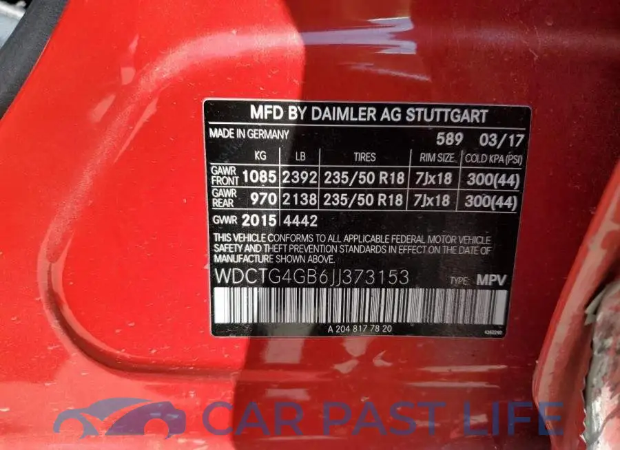 WDCTG4GB6JJ373153# 12